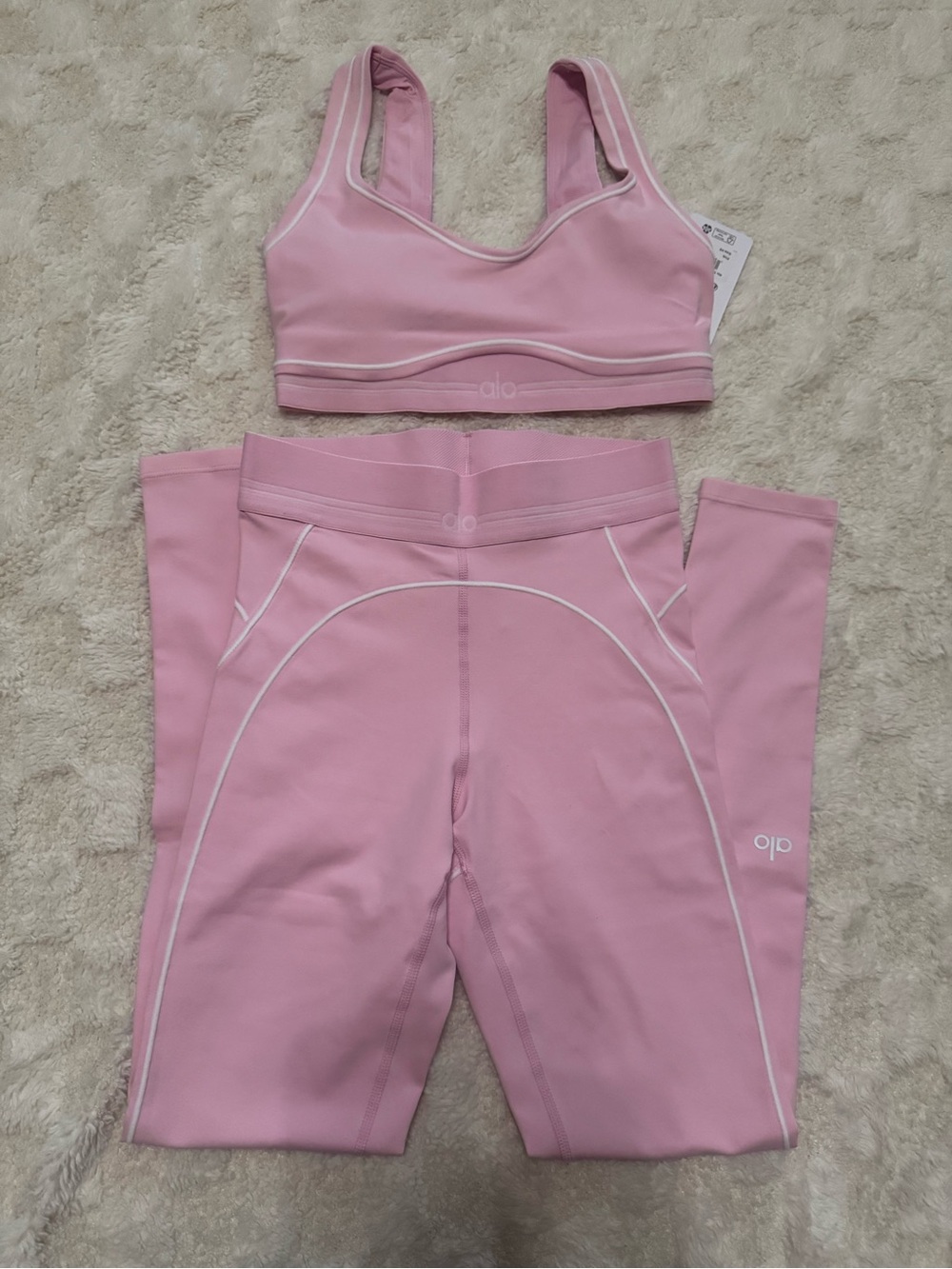 Yoga Women’s Pink High-Waist Legging & Sports Bra Set size S